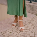 Shosh sandały, złamana biel